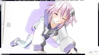 3D ANIMATED Cumshot Neptunia inside the Butt