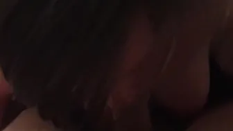 Mom getting a load of cum down her throat