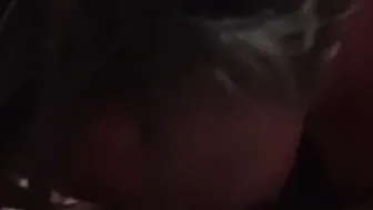 Mom getting a load of cum down her throat