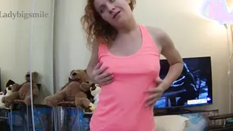 Vulgar Ginger cunt with mouth masturbate her snatch into lingerie toching rough nipples