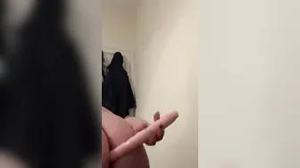Masturbating bimbo sex toy inside booty