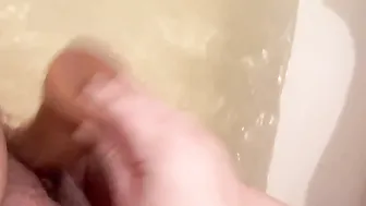 Chubby wifey with sex toy inside bathtub
