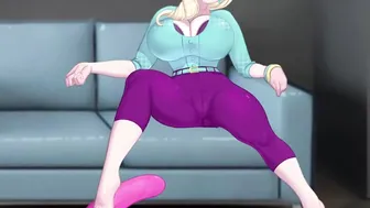 Yummy Blonde mom Plays Her Leg With Gigantic Long Dick SexNote