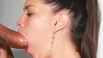 Hispanic goddess being face boned by huge dick is her happy place