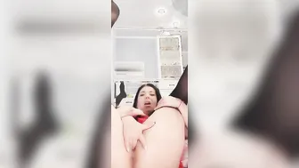 Sweet cunt with mouth inside ebony pantyhose brings herself to orgasm with her finger fucked