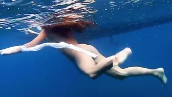 Freaky sweet Bae into the pool and lesbos into sea at Tenerife