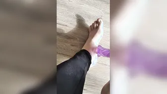 Super legs caress the penis