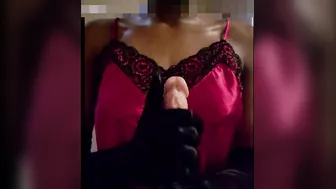 [Requested] Black Bombshell Offer A Hand Job While Wearing Satin Gloves