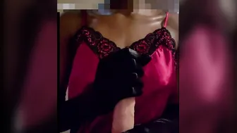 [Requested] Black Bombshell Offer A Hand Job While Wearing Satin Gloves