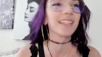 Cosmic cunt with mouth with purple hair gigantic breasts and glasses feels