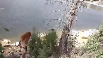 DICK HUNT Ginger Goddess hunts for men to banged into the forest