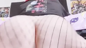 Punk chick ride toy and has multiple orgasms