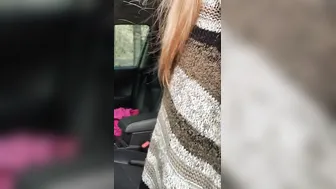 Squirting while masturbating into my vehicle with my fantasy vibrator