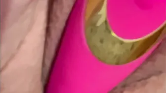 Squirting orgasm form clitoris sucking off dildo