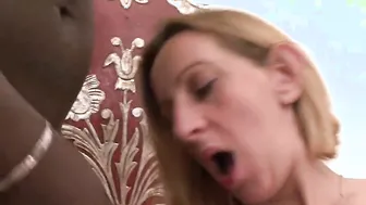 Ugly french bitch getting lucky with a ebony bro and