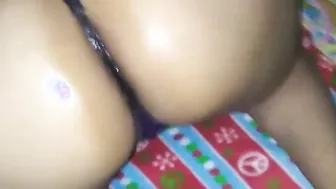 Oiled booty and lace g-string