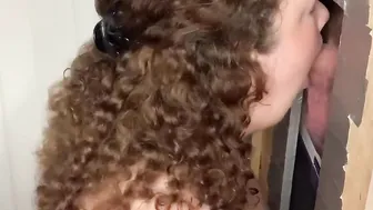 BBW Slutwife blows random dude at glory hole for 25 min with vibe into vagina amateur gloryholesub