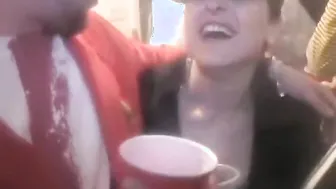 College penis blowing teenagers goes down on cock