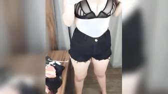 Trying on clothes that fit my gigantic breasts