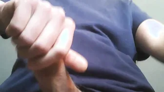 Stroking my huge white penis over your face point of view