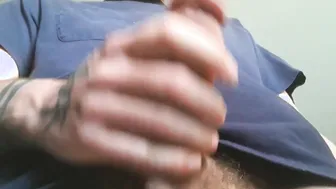 Stroking my huge white penis over your face point of view