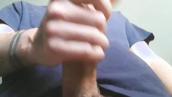 Stroking my huge white penis over your face point of view