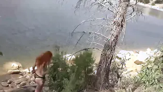 Red Haired Goddess fucks a random bro outdoor for our cameras