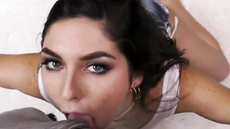 Bj Cutie blowing point of view BF into duo before showing twat