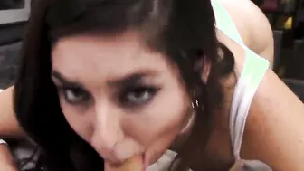 Bj Cutie blowing point of view BF into duo before showing twat
