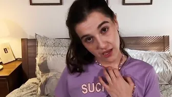 Skinny stepteen crazy talks and finger fuck snatch before JOI