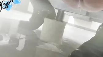 milf takes long sensual outdoor WC piss the floor