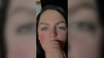Hoe Wifey give point of view Bj into kitchen and takes big Cum Facial - Sue Sunshine