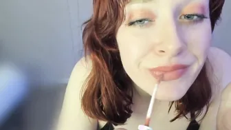 ASMR GODDESS red haired sweet lip gloss kisses