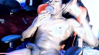 Cumming while deep throating my toy