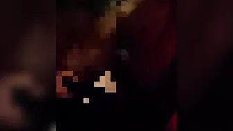 [Requested] Ebony 19 Yo Sucks a White Dick with Satin Gloves
