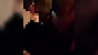 [Requested] Ebony 19 Yo Sucks a White Dick with Satin Gloves