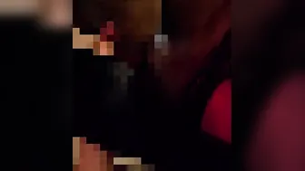 [Requested] Ebony 19 Yo Sucks a White Dick with Satin Gloves