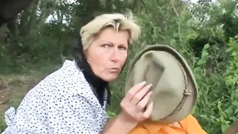 A blond bimbos washes herself by the river and 2