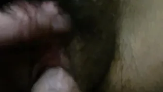 Squirting on the New chair and Cum into my Hairy Hair