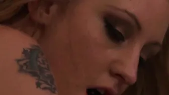 Stepsister licks taste of huge penis with her pierced tongue