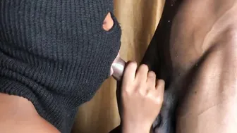 Giving her my curved cock all over the room