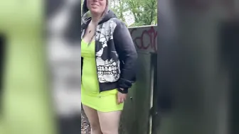 Rebecca Curves Flashing on a Bridge