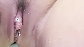 Whore let jacuzzi jets hit her leaking cunt