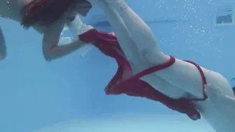 Anastasia Ocean and Marfa are nude underwater