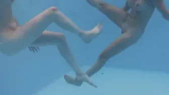 Anastasia Ocean and Marfa are nude underwater