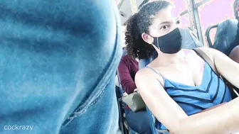 Lusty lady looking huge bulge outside