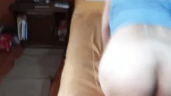 First time stepmom masturbates into front of son asks him to record her and cum on her booty