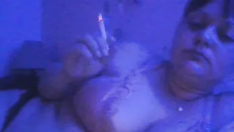 Big Titted Beauty Nighttime Smoke