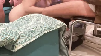 The BEAUTY girlfriend of my FRIEND rides MY COCK while her CUCKOLD hubby WATCH
