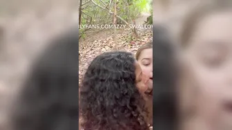 two GIRLS SUCKING OFF PENIS INTO RAINFOREST